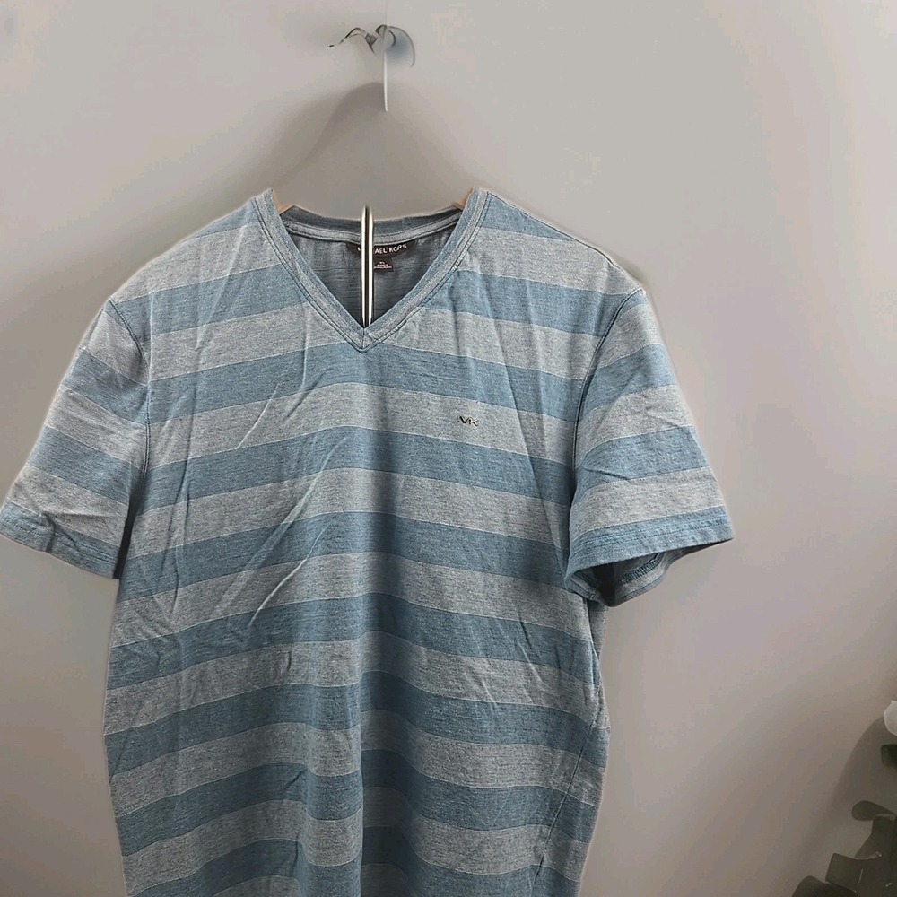 Michael Kors Men's Large V-Neck T-Shirt Pullover Short Sleeve 100% Cotton